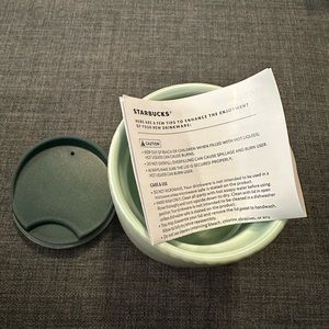 NEW Starbucks Mint Green Ceramic Tumbler with Lid